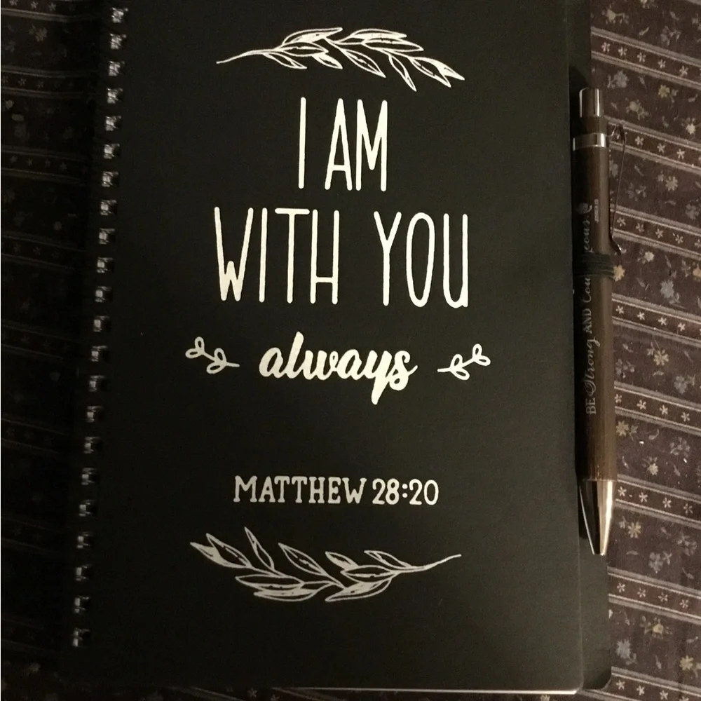 Rosary & Notebook bible verse Inspirational Quote with pen